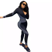 Load image into Gallery viewer, Two Piece Athletic Sports Gym Wear Leggings &amp; Bra Zipper Top Long Sleeve Yoga Suit
