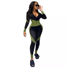 Load image into Gallery viewer, Two Piece Athletic Sports Gym Wear Leggings &amp; Bra Zipper Top Long Sleeve Yoga Suit
