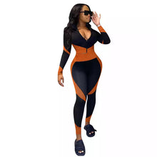 Load image into Gallery viewer, Two Piece Athletic Sports Gym Wear Leggings &amp; Bra Zipper Top Long Sleeve Yoga Suit
